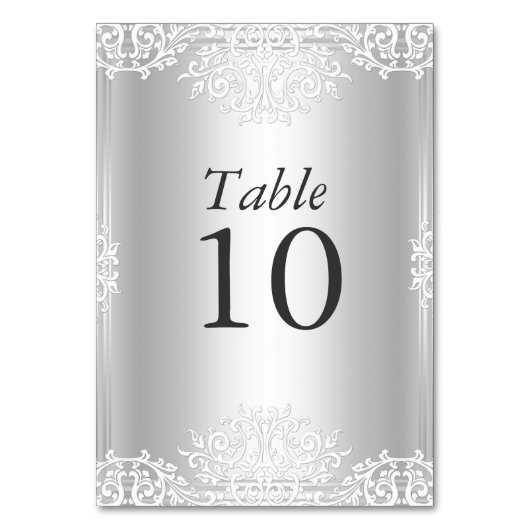 Numéro de table de mariage Silver Vintage Glamour (Par défaut)
