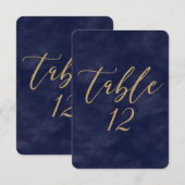 Numéro de table de mariage simple à l'aquarelle et (Devant / Derrière)