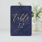 Numéro de table de mariage simple à l'aquarelle et (Debout devant)