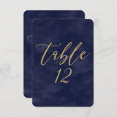 Numéro de table de mariage simple à l'aquarelle ma (Devant / Derrière)