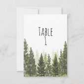 Numéro de table de mariage simple aux arbres en pi (Dos)