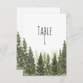 Numéro de table de mariage simple aux arbres en pi (Devant / Derrière)