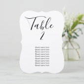 Numéro de table de mariage simple + carte de noms (Debout devant)