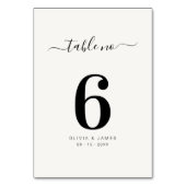 Numéro de table de mariage simple couleur unie bei (Dos)