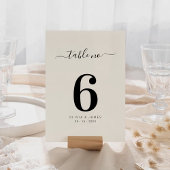 Numéro de table de mariage simple couleur unie bei