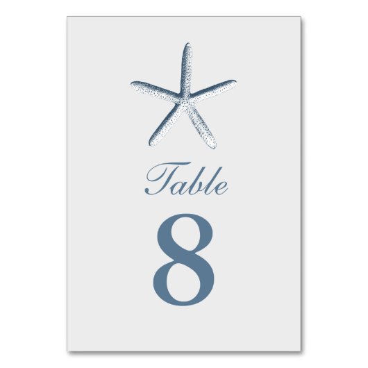 Numéro de table de mariage simple Starfish Beach (Dos)