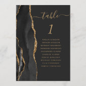 Numéro de table de mariage sombre Black Gold Agate (Dos)