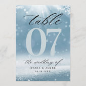 Numéro de table de mariage sous la neige d'hiver (Devant)