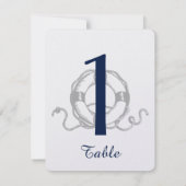 Numéro de table de mariage sur la plage avec une a (Dos)