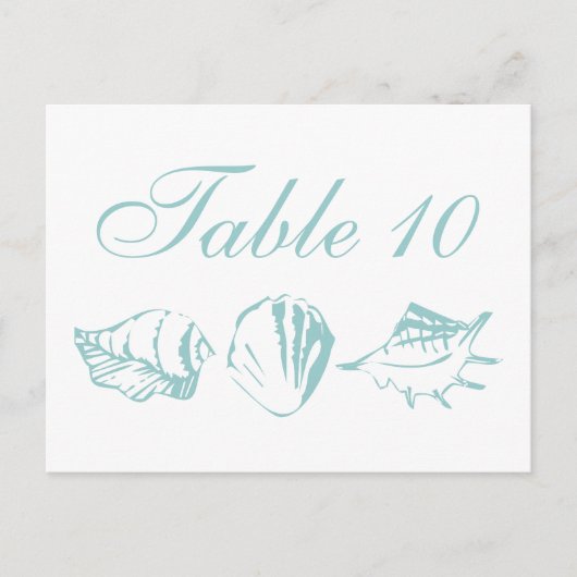 Numéro de table de mariage sur la plage Coquillage (Devant)