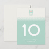 Numéro de table de mariage sur la plage des hippoc (Devant / Derrière)