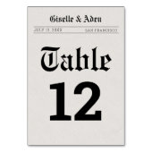 Numéro de table de mariage sur papier journal nost (Par défaut)