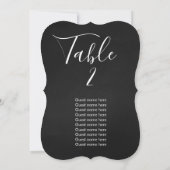 Numéro de table de mariage sur tableau noir + cart (Dos)
