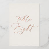 Numéro de table de mariage Table Eight | Vrai feui (Devant)
