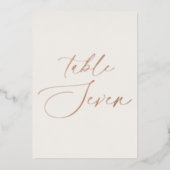 Numéro de table de mariage Table Seven | Vrai feui (Devant)