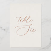 Numéro de table de mariage Table Six | Vrai feuill (Devant)