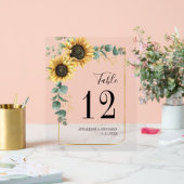 Numéro de table de mariage tournesol eucalyptus fl (Mariage)