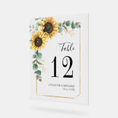 Numéro de table de mariage tournesol eucalyptus fl (Angle)