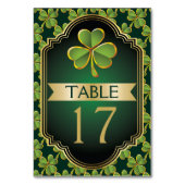 Numéro de table de mariage trèfle irlandais or et  (Dos)