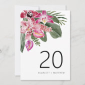 Numéro de table de mariage tropical (Devant)