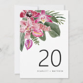 Numéro de table de mariage tropical (Dos)