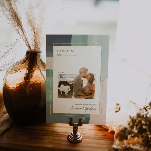 Numéro de table de mariage | Verre d'océan au bord