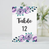 Numéro de table de mariage vert d'eau et violet Ta (Debout devant)
