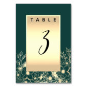 Numéro de table de mariage vert émeraude (Dos)