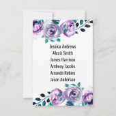 Numéro de table de mariage vert et violet Tableau  (Dos)