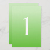 Numéro de table de mariage vert ombré (Devant / Derrière)