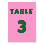 Numéro de table de Mariage vert rétro (Dos)