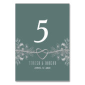 Numéro de table de mariage vert sauge (Dos)
