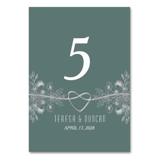 Numéro de table de mariage vert sauge (Par défaut)