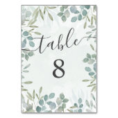 Numéro de table de mariage vert sauge eucalyptus (Par défaut)