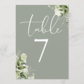 Numéro de table de mariage vert sauge FloralSage d (Dos)