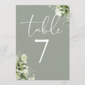 Numéro de table de mariage vert sauge FloralSage d (Devant)