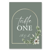 Numéro de table de mariage vert sauge simple et él (Par défaut)