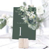 Numéro de table de mariage Vert Sauge Tropical, Mo