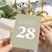 Numéro de table de mariage Vert simple