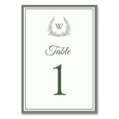 Numéro de table de mariage vert thym ivory (Dos)