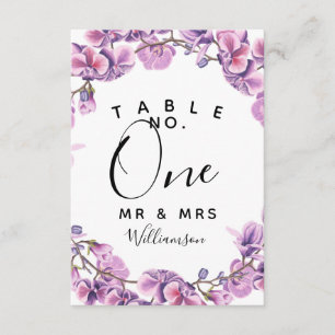 numéro de table de mariage violet fête/mariage