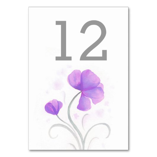 Numéro de table de mariage violet fleur sauvage d' (Par défaut)