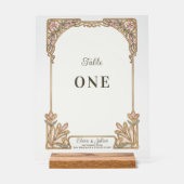 Numéro de table de mariage - Vitrail botanique (Recto)