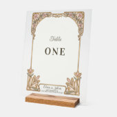 Numéro de table de mariage - Vitrail botanique (Angle)