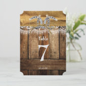 Numéro de table de mariage western rustique (Debout devant)