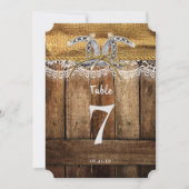 Numéro de table de mariage western rustique (Devant)