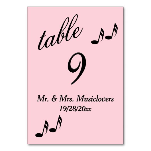 Numéro de table de musique rose (Par défaut)