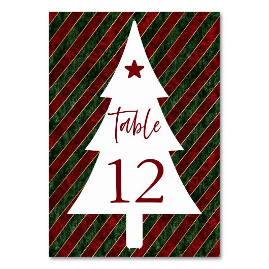 Numéro de table de Noël Carte (Dos)