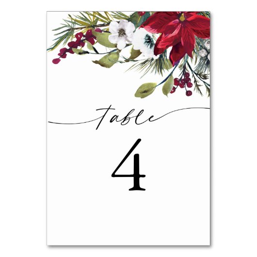 Numéro de table de Noël Carte (Dos)