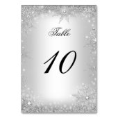 Numéro de table de Noël Silver Winter Wonderland (Dos)